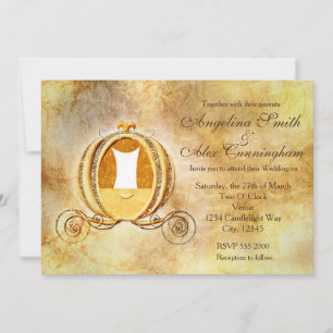 Cinderella Carriage Princess Invitation Kaart