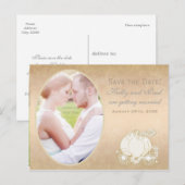 Cinderella Carriage Wedding Date Foto Briefkaart (Voorkant / Achterkant)