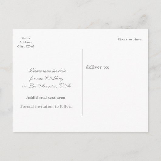 Cinderella Carriage Wedding Date Foto Briefkaart (Achterkant)