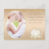 Cinderella Carriage Wedding Date Foto Briefkaart (Voorkant)