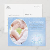 Cinderella Carriage Wedding Date Foto Briefkaart (Voorkant / Achterkant)