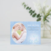 Cinderella Carriage Wedding Date Foto Briefkaart (Staand voorkant)