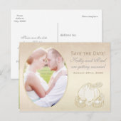 Cinderella Carriage Wedding Date Foto Briefkaart (Voorkant / Achterkant)