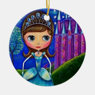 Cinderella Castle Tiara Big Eye Doll Cute Keramisch Ornament