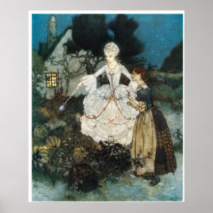 Cinderella en Fairy Godmoeder Poster