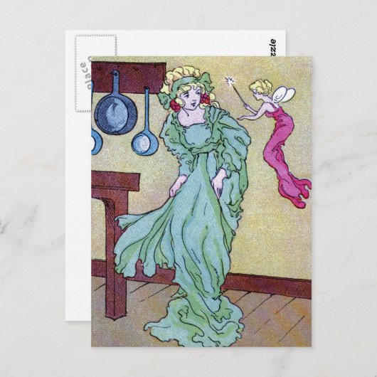 CInderella en haar Fairie Godmoeder Briefkaart (Voorkant / Achterkant)