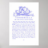 Cinderella Fairy Tale Book Blue Poster (Voorkant)
