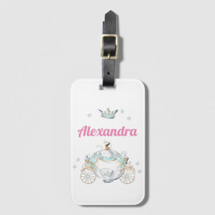 Cinderella Fairy Tale Carriage en Princess Crown Bagagelabel