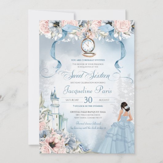 Cinderella Fairy Tale Princess Sweet 16 Birthday I Kaart (Voorkant)