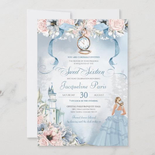 Cinderella Fairy Tale Princess Sweet 16 Birthday I Kaart (Voorkant)