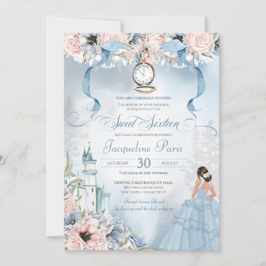 Cinderella Fairy Tale Princess Sweet 16 Birthday Kaart (Voorkant)