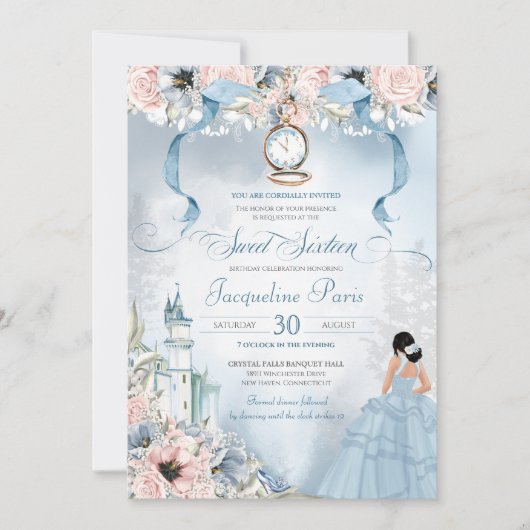 Cinderella Fairy Tale Princess Sweet 16 Birthday Kaart (Voorkant)