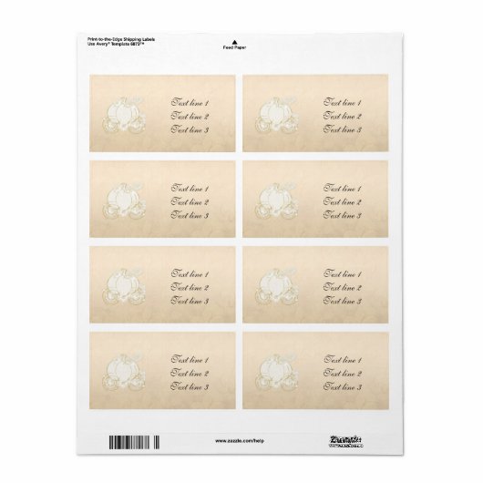 Cinderella Gold Carriage Champagne Princess Label (Full Sheet)
