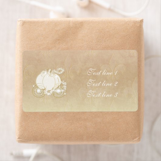Cinderella Gold Carriage Champagne Princess Label (Insitu)
