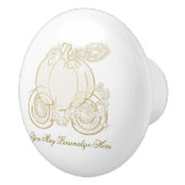Cinderella Gold Pumpkin Carriage Princess Keramische Knop (Rechts)