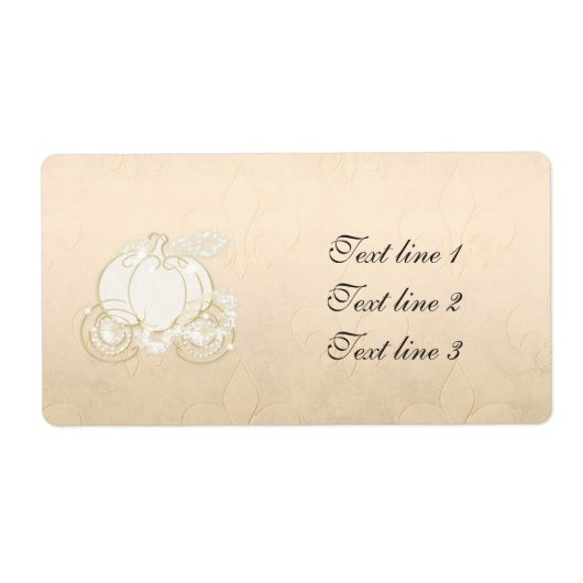 Cinderella Gouden Wagen Champagne Prinses Label (Voorkant)