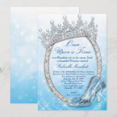 Cinderella Invitation, Princess Invitation Kaart (Voorkant / Achterkant)