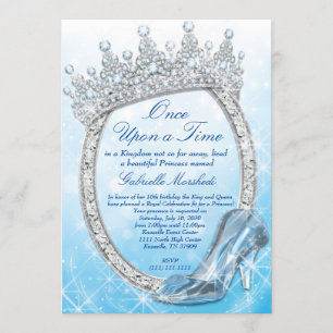 Cinderella Invitation, Princess Invitation Kaart