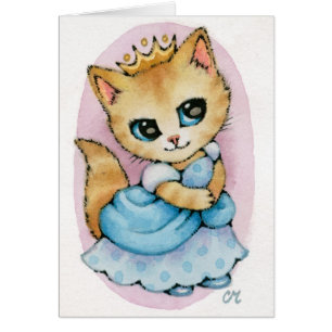 Cinderella Kitten - Cute Fairytale Cat Art