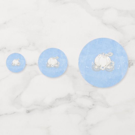 Cinderella koets blauw en goud sprookje confetti (Voorkanten)