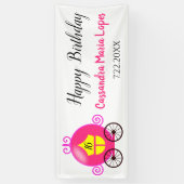 Cinderella Koets Meisje Verjaardagsfeest Banner (Verticaal)