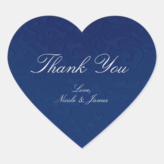 Cinderella Navy Blue Elegant Storybook Weddenschap Hart Sticker (Voorkant)