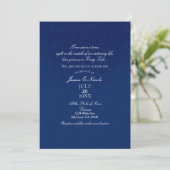 Cinderella Navy Blue Elegant Storybook Weddenschap Kaart (Staand voorkant)