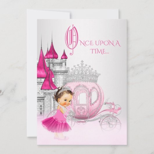 Cinderella Once Upon A Time Pink Prinses Verjaarda Kaart (Voorkant)