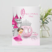 Cinderella Once Upon A Time Pink Prinses Verjaarda Kaart (Staand voorkant)