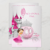 Cinderella Once Upon A Time Pink Prinses Verjaarda Kaart (Voorkant / Achterkant)