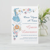 Cinderella princess birthday invitations kaart (Staand voorkant)