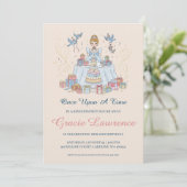 Cinderella princess birthday invitations kaart (Staand voorkant)