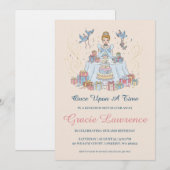 Cinderella princess birthday invitations kaart (Voorkant / Achterkant)