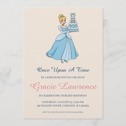 Cinderella princess birthday invitations kaart (Voorkant)