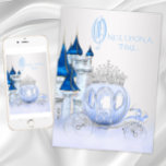 Cinderella Princess Birthday Kaart<br><div class="desc">Assepoester verjaardagsfeestuitnodiging met blauwe en zilveren diamanten prinsessenkoets en kasteelachtergrond. Deze mooie meisjes elk nummer Assepoester blauw en zilver een keer prinses verjaardagsfeestuitnodiging is gemakkelijk aangepast voor uw evenement door eenvoudig uw gegevens toe te voegen in de lettertypestijl en -kleur en de formulering van uw keuze. Dit is een gedrukt...</div>