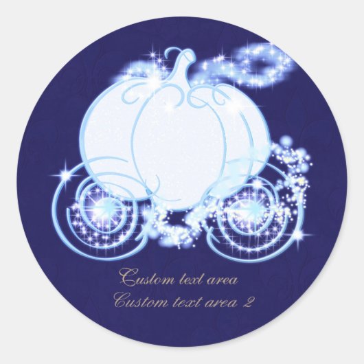 Cinderella Princess Blue Carriage Elegante Sticker (Voorkant)