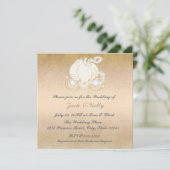 Cinderella Princess Carriage Wedding Invitation Kaart (Staand voorkant)