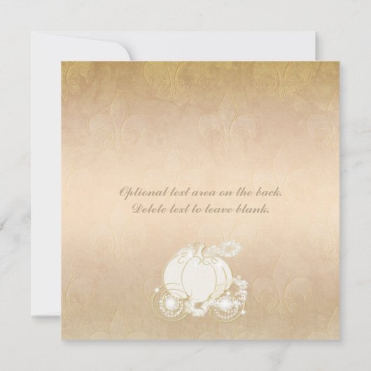 Cinderella Princess Carriage Wedding Invitation Kaart (Achterkant)