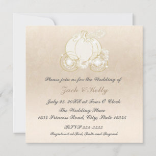 Cinderella Princess Carriage Wedding Invitation Kaart