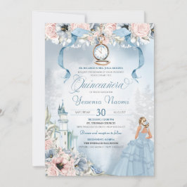 Cinderella Princess Castle Fairy Tale Quinceanera Kaart