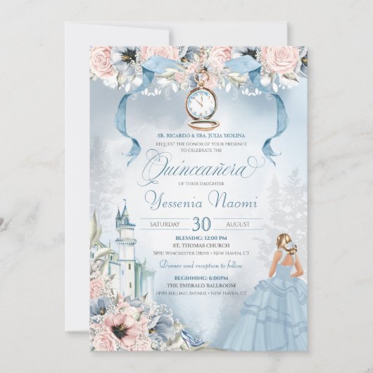 Cinderella Princess Castle Fairy Tale Quinceanera Kaart (Voorkant)