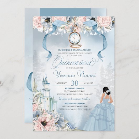 Cinderella Princess Castle Fairy Tale Quinceanera Kaart (Voorkant / Achterkant)