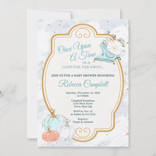 Cinderella Pumpkin-Baby shower - Uitnodiging (Voorkant)