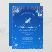 Cinderella Quinceanera verjaardagsuitnodiging Kaart (Voorkant / Achterkant)