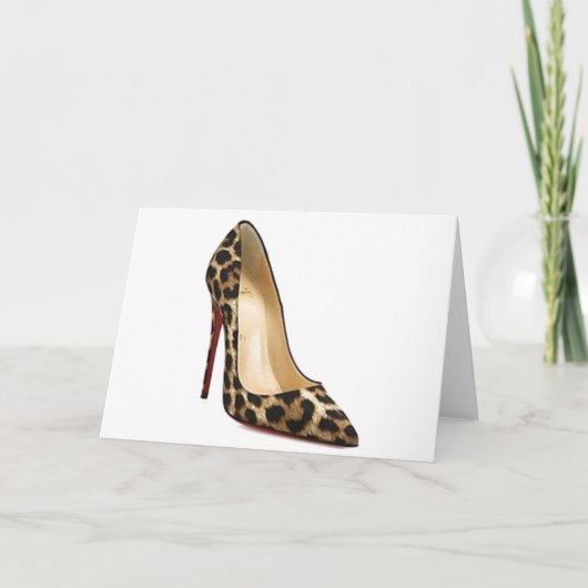 Cinderella Quote Louboutin Leopard Shoes Kaart (Voorkant)