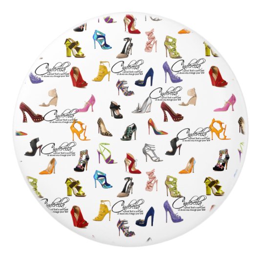 Cinderella Schoen Quote Keramische Pull Deurknop Keramische Knop (Voorkant)