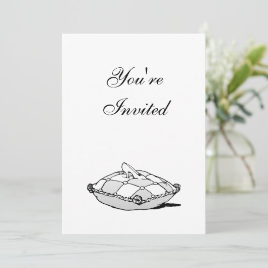 Cinderella Slipper Aangepaste Verjaardag Uitnodigi Kaart (Staand voorkant)