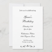 Cinderella Slipper Aangepaste Verjaardag Uitnodigi Kaart (Achterkant)