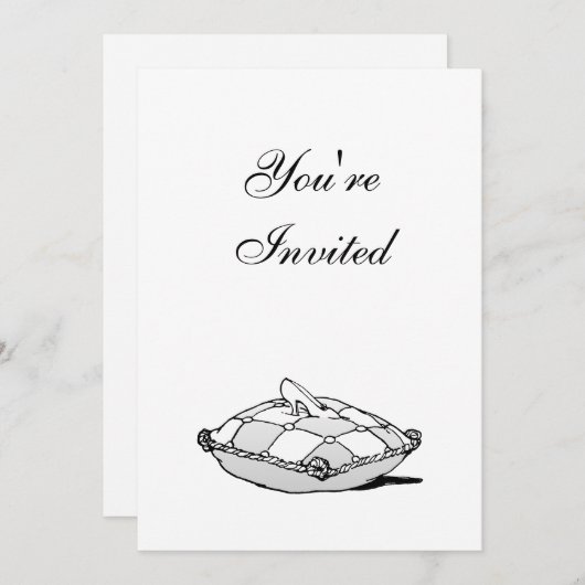 Cinderella Slipper Aangepaste Verjaardag Uitnodigi Kaart (Voorkant / Achterkant)