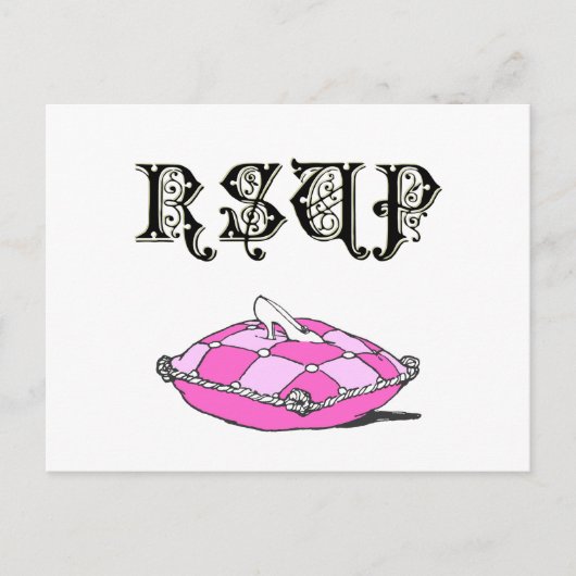 Cinderella Slipper Custom RSVP Response Briefkaart (Voorkant)